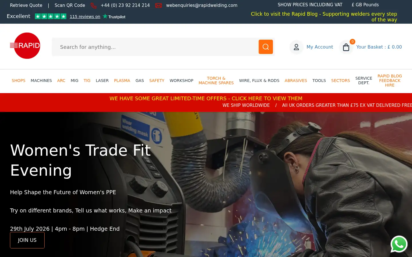 Screenshot of rapidwelding.com