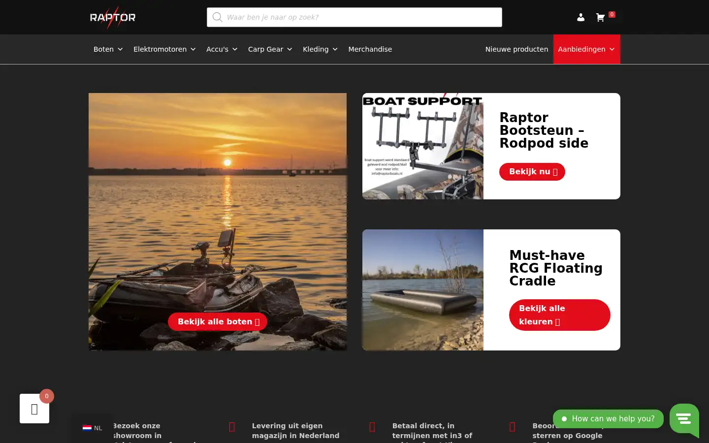 Screenshot of raptorboats.nl