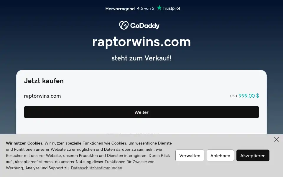 Screenshot of raptorwins.com