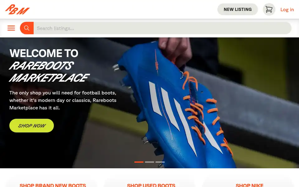 Screenshot of rarebootsmarketplace.com