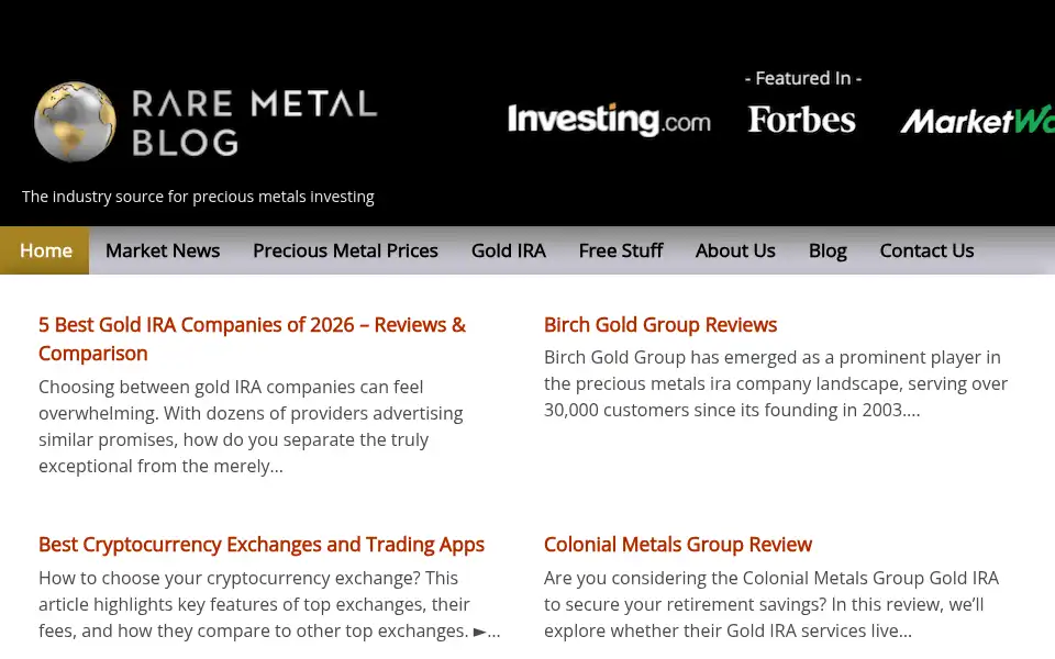 Screenshot of raremetalblog.com