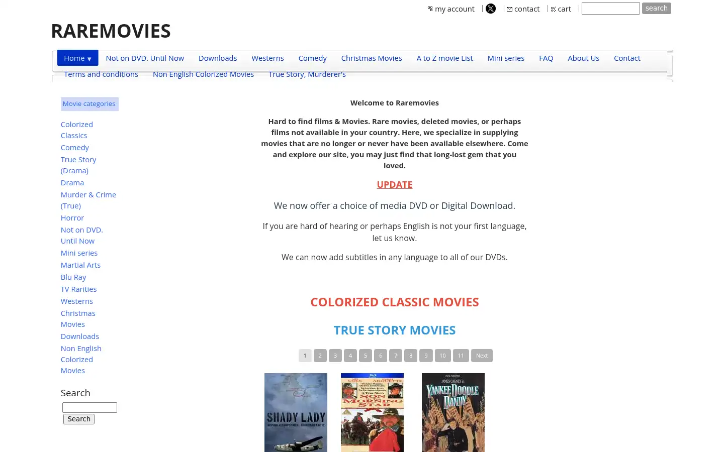 Screenshot of raremovies.biz