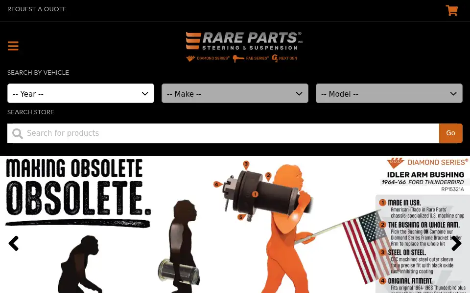 Screenshot of rareparts.com