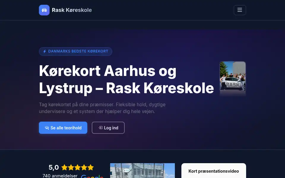 Screenshot of raskkoreskole.dk