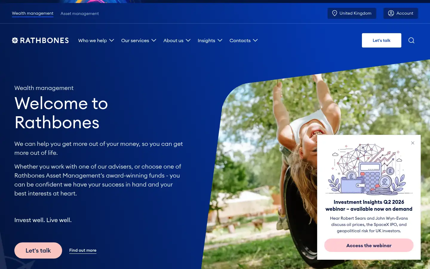 Screenshot of rathbones.com