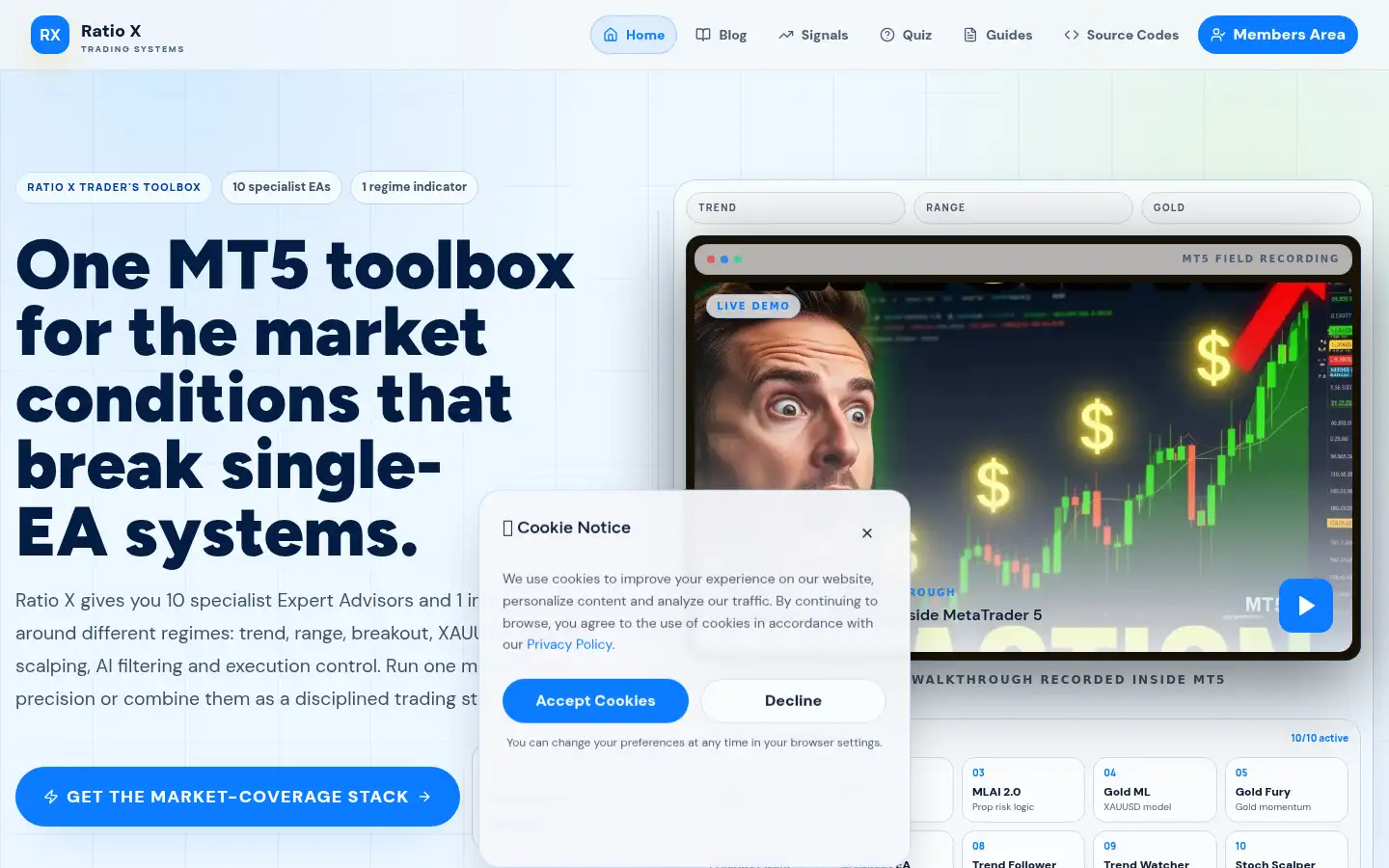 Screenshot of ratioxtrade.com