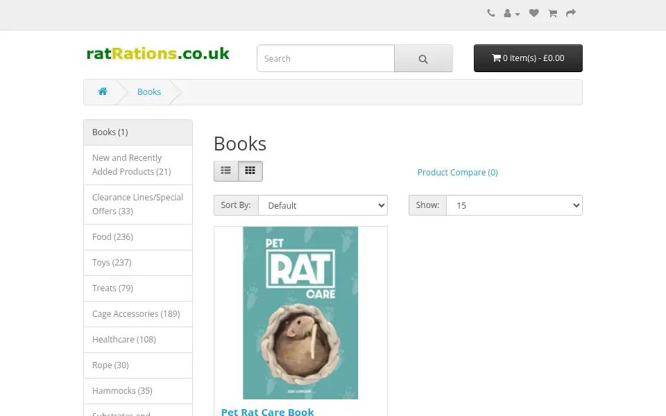 Screenshot of ratrations.com