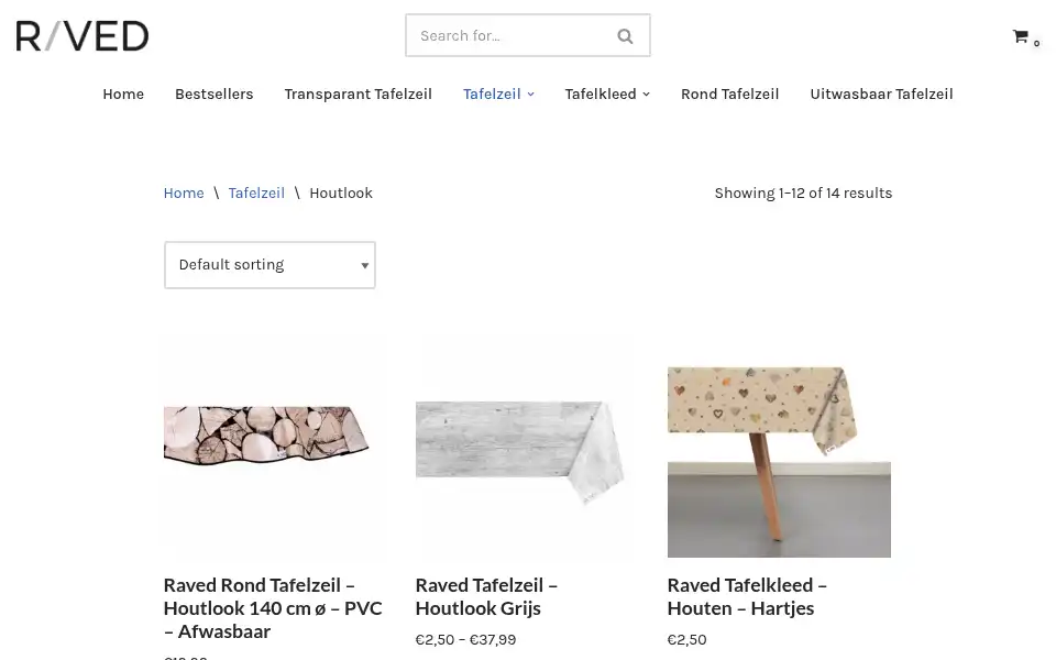 Screenshot of ravedfabrics.com