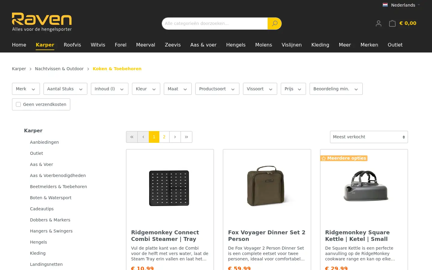 Screenshot of raven.nl