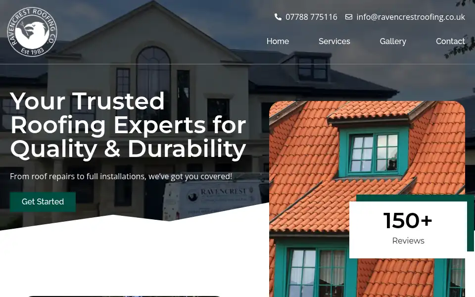 Screenshot of ravencrestroofing.co.uk