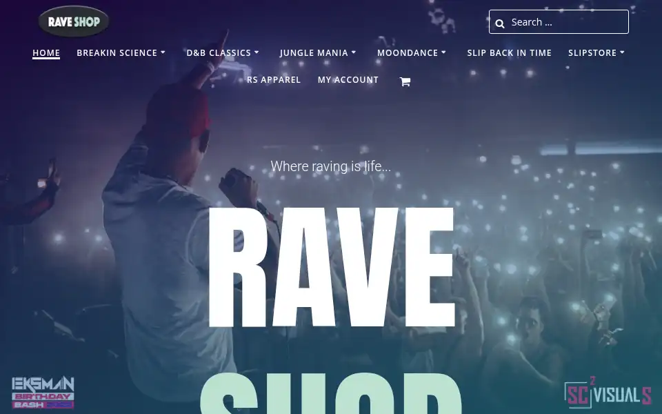 Screenshot of raveshop.uk