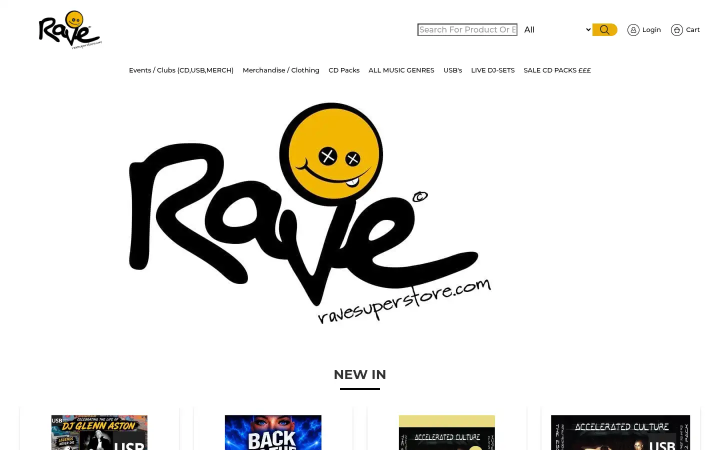 Screenshot of ravesuperstore.com
