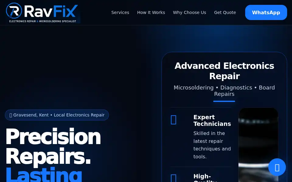 Screenshot of ravfix.co.uk