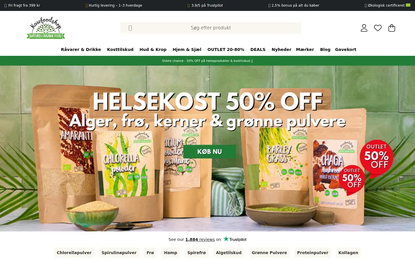 Screenshot of rawfoodshop.dk