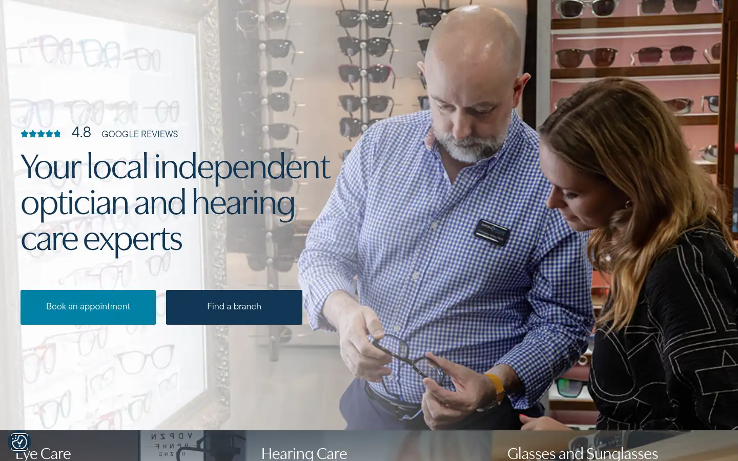 Screenshot of rawlingsopticians.co.uk