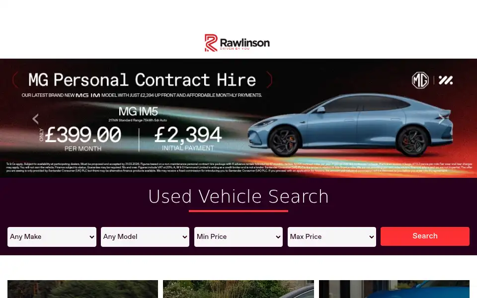Screenshot of rawlinsongroup.co.uk