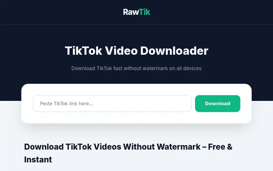 Screenshot of rawtik.com