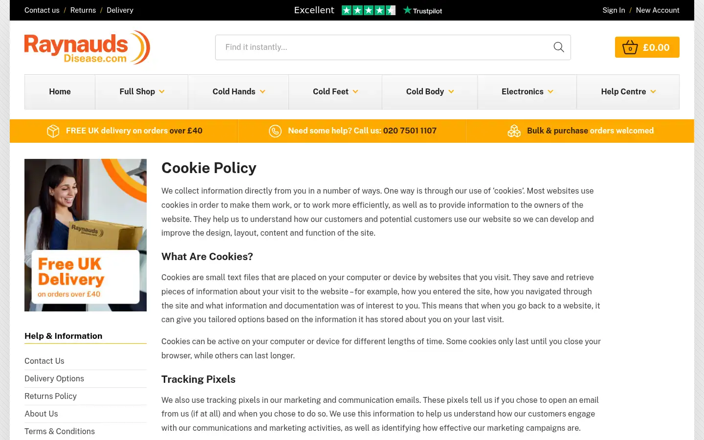 Screenshot of raynaudsdisease.com