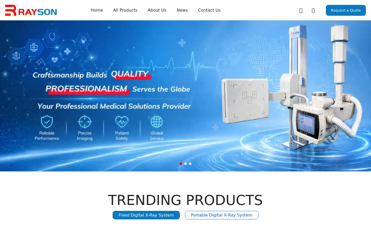 Screenshot of raysonmedical.com