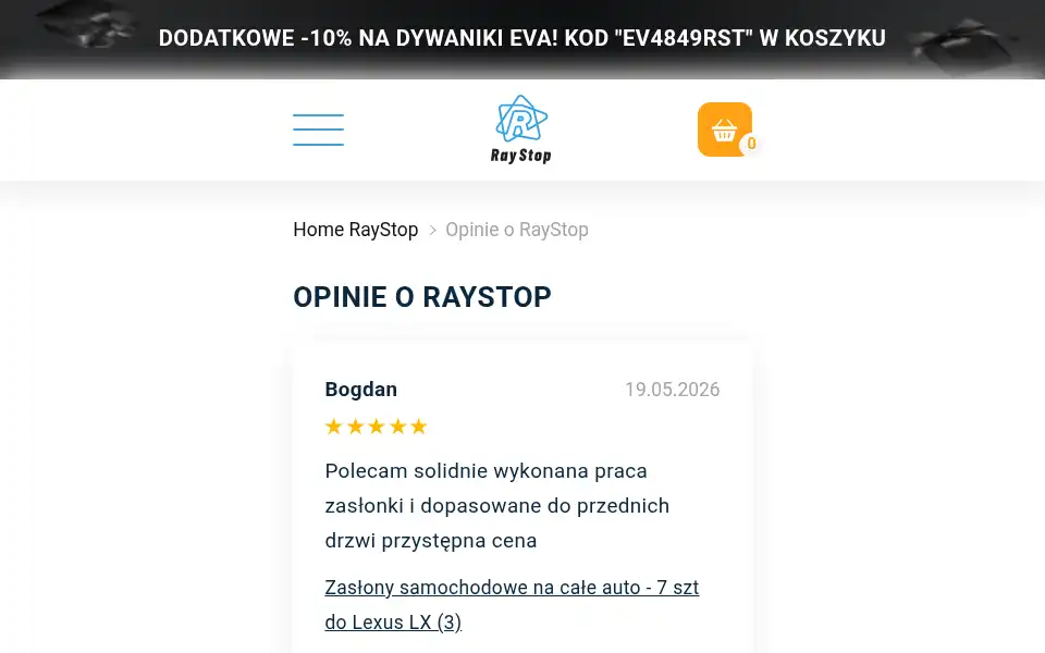 Screenshot of raystop.pl