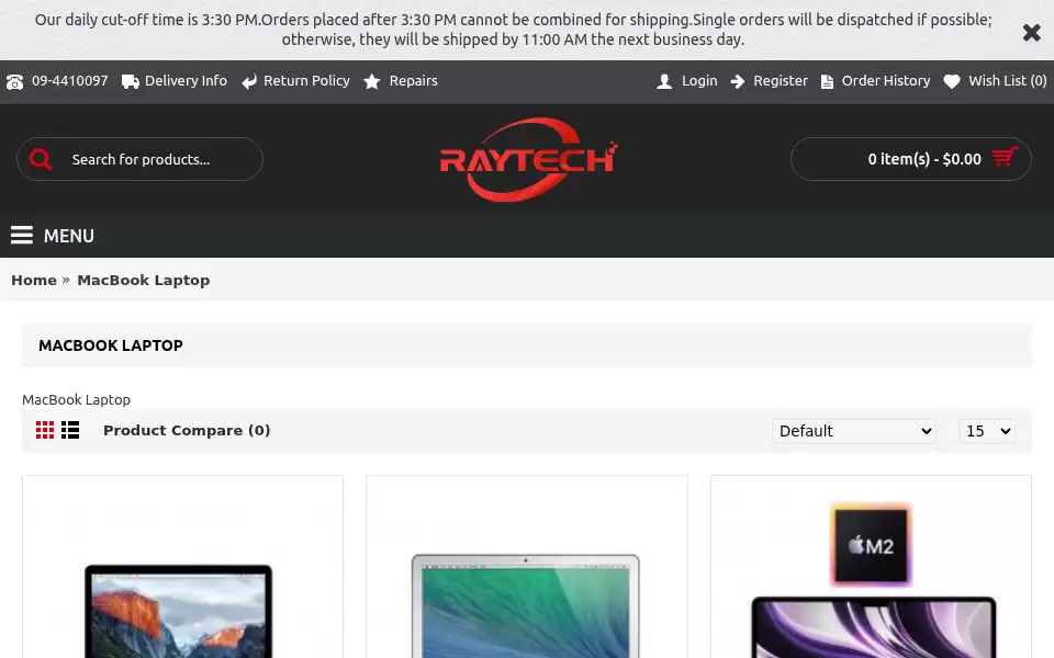 Screenshot of raytech.co.nz