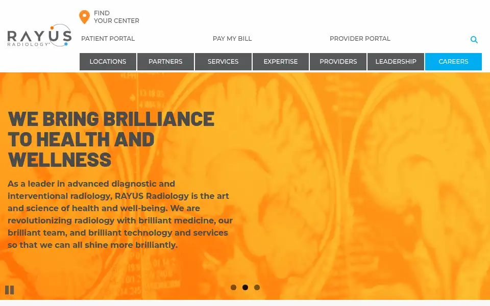 Screenshot of rayusradiology.com