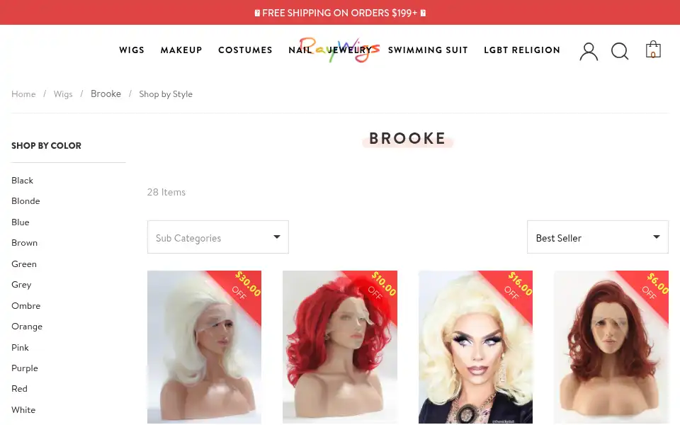 Screenshot of raywigs.com