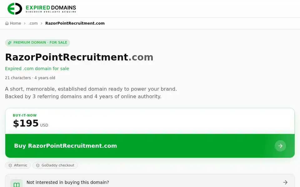 Screenshot of razorpointrecruitment.com