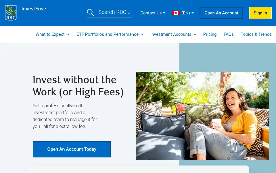 Screenshot of rbcinvestease.com