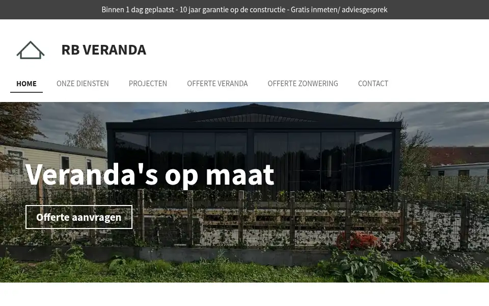 Screenshot of rbveranda.nl