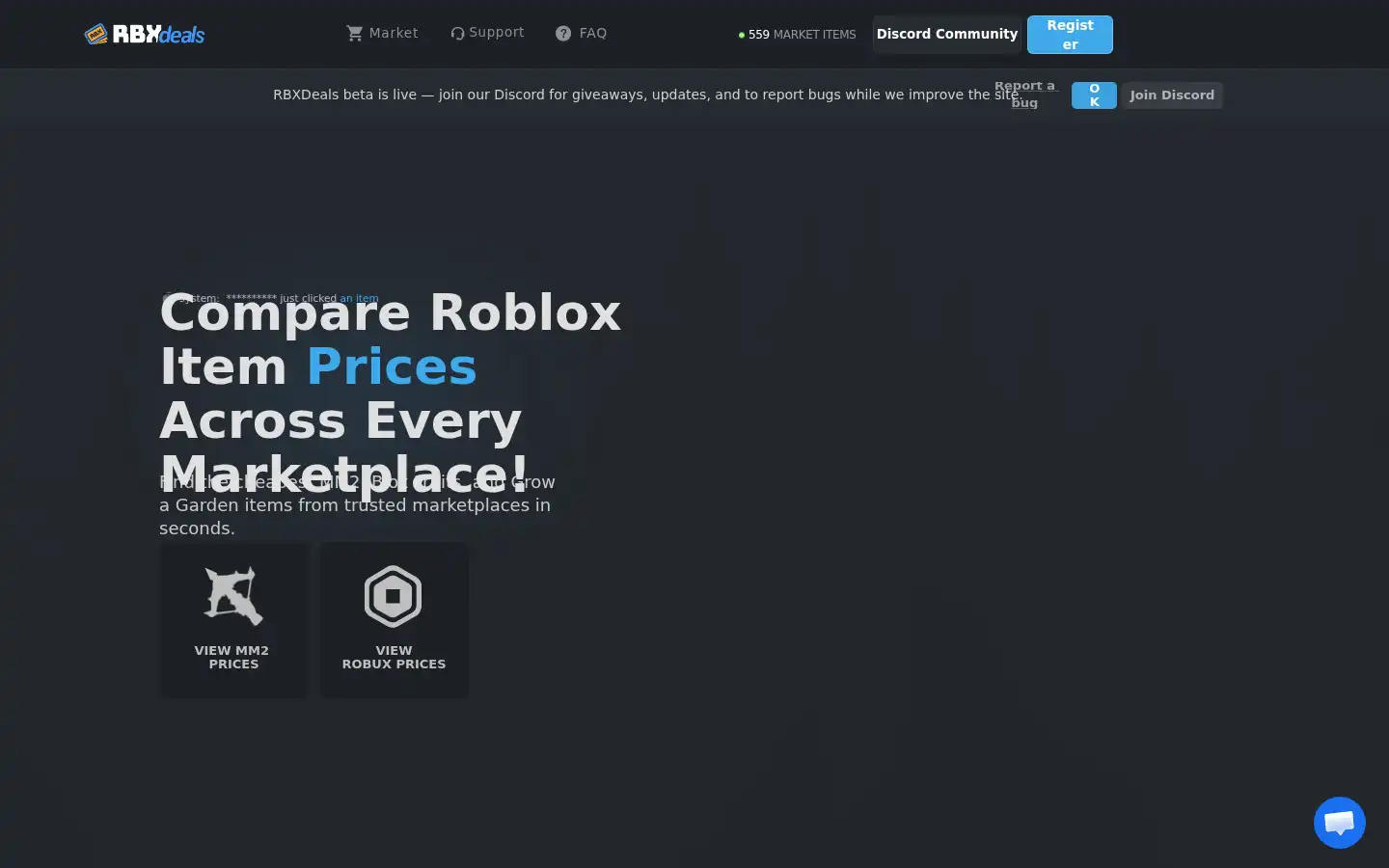 Screenshot of rbx.deals