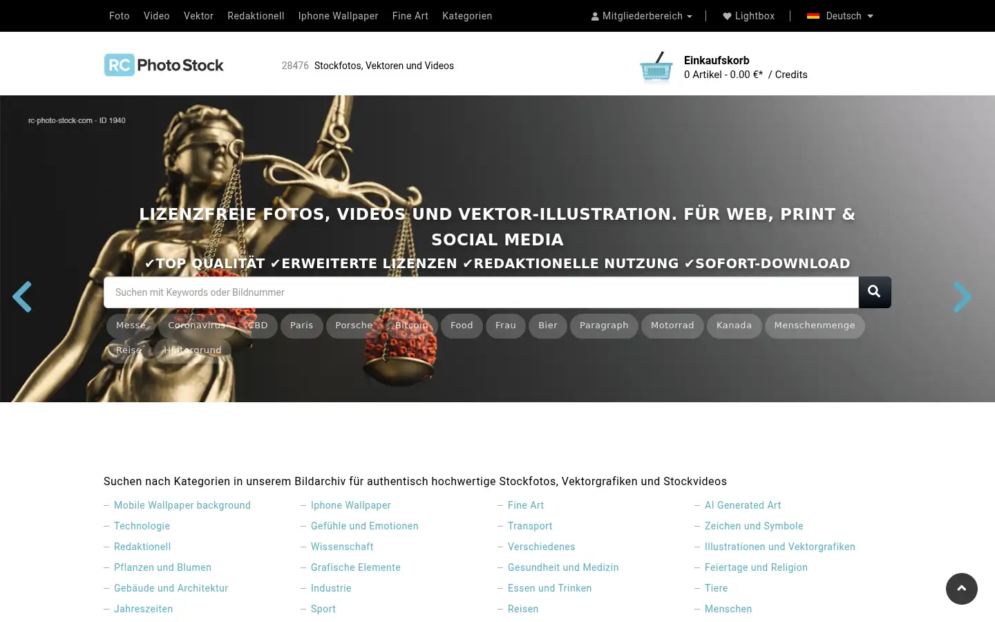 Screenshot of rcphotostock.com