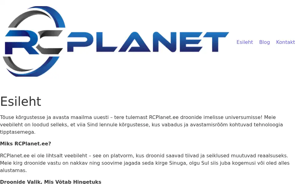 Screenshot of rcplanet.ee