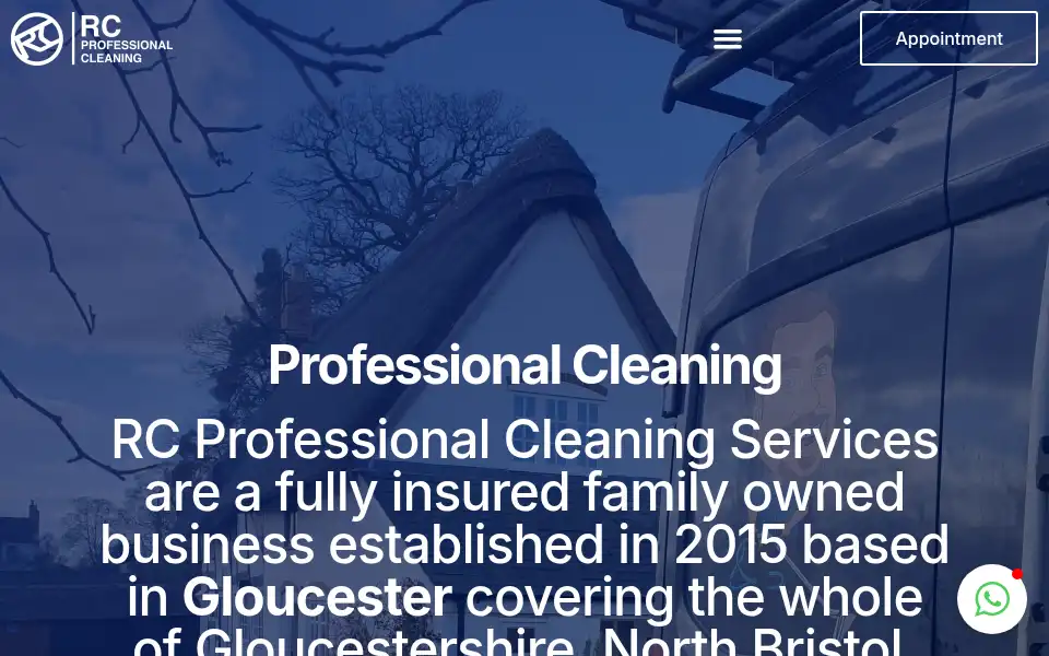 Screenshot of rcprofessionalcleaning.com