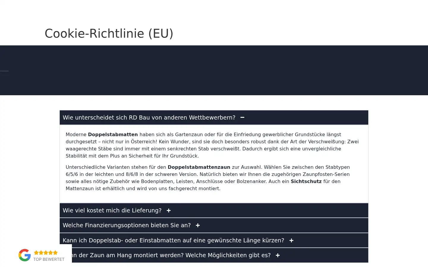 Screenshot of rdbau.at