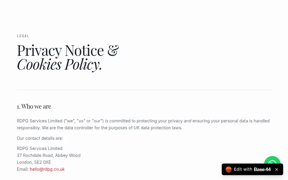 Screenshot of rdpg.co.uk