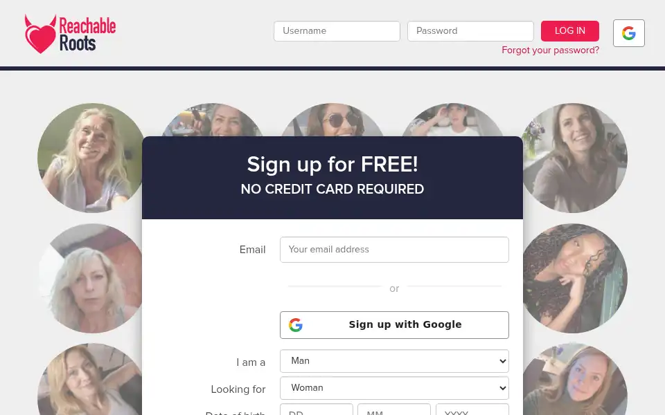 Screenshot of reachableroots.com