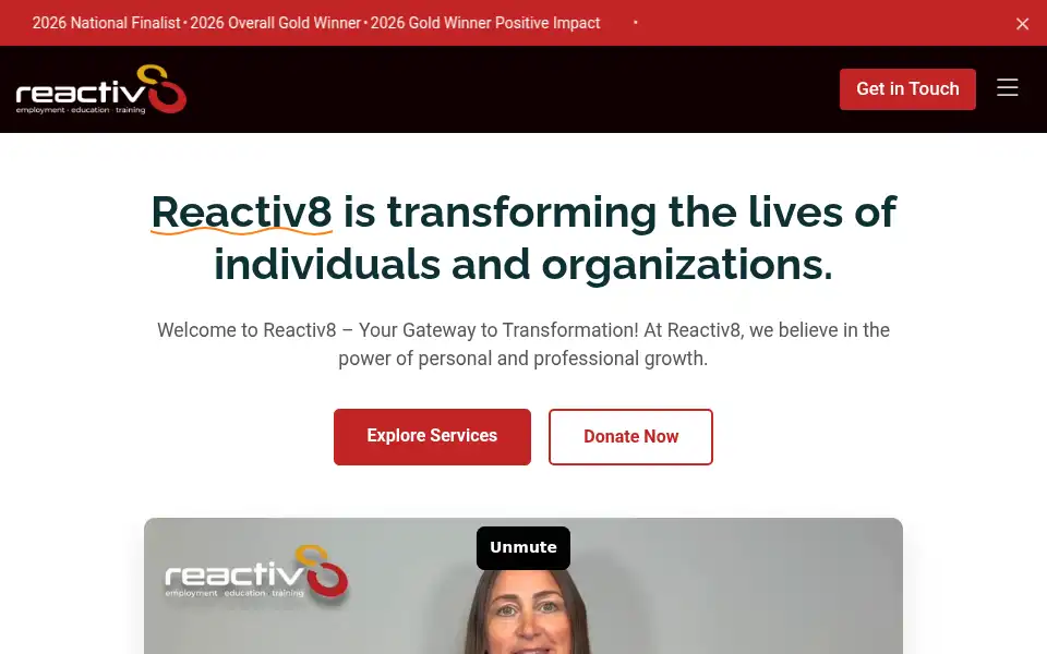 Screenshot of reactiv8.org.uk