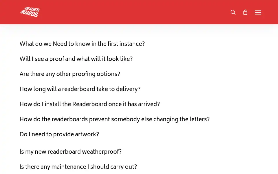 Screenshot of readerboards.co.uk