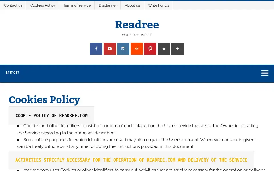 Screenshot of readree.com
