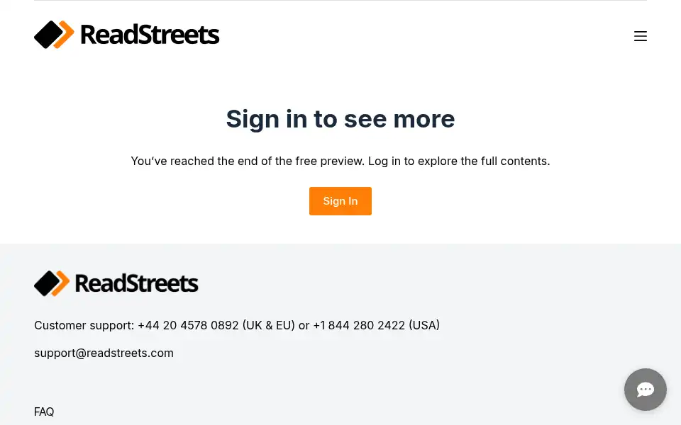 Screenshot of readstreets.com