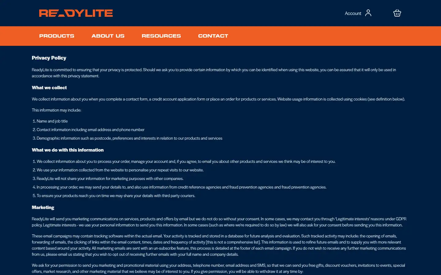 Screenshot of readylite.co.uk