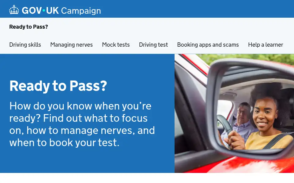 Screenshot of readytopass.campaign.gov.uk