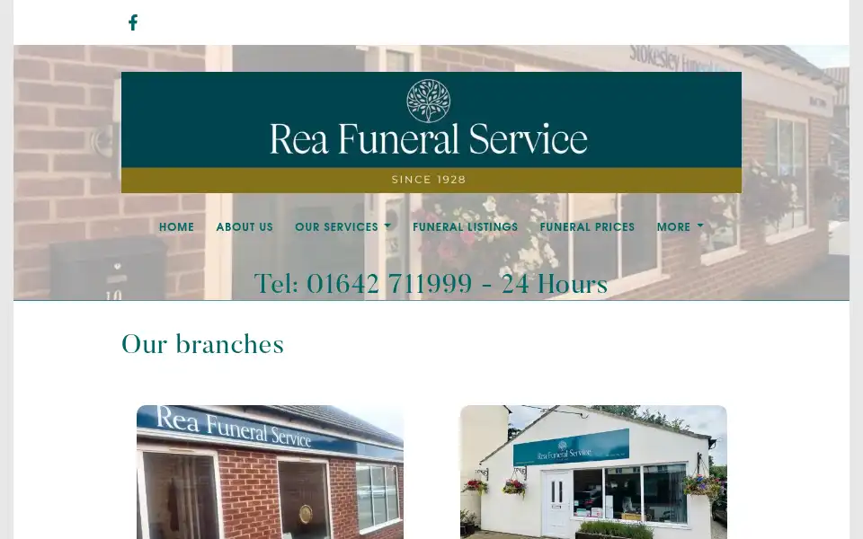 Screenshot of reafuneralservice.co.uk