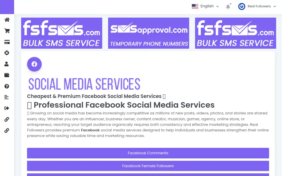 Screenshot of realfollowers.org