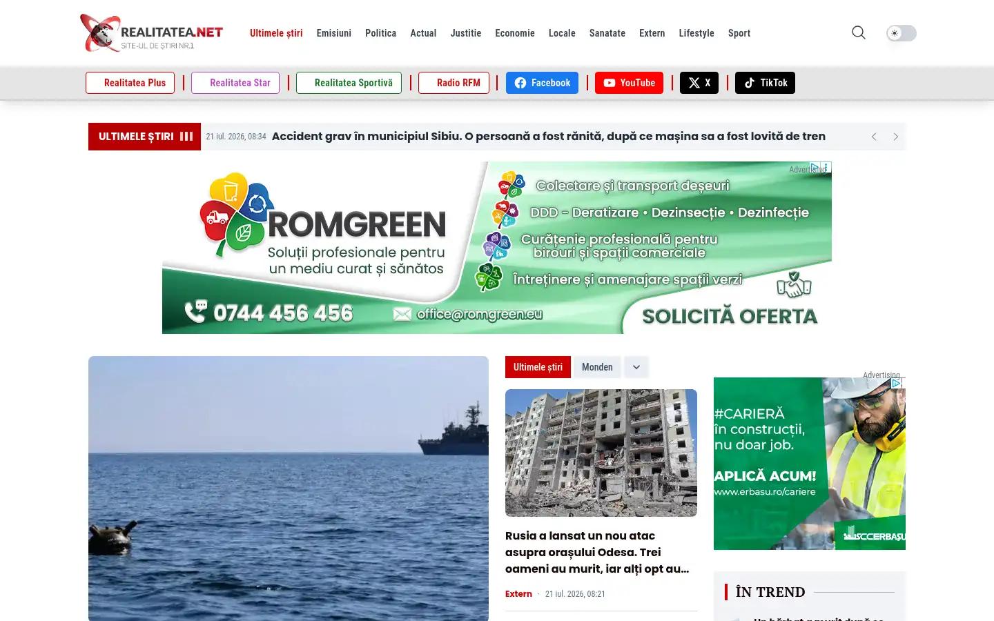 Screenshot of realitatea.net