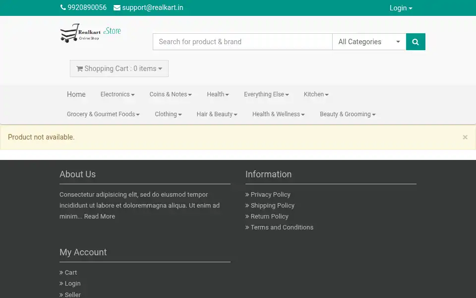 Screenshot of realkart.in