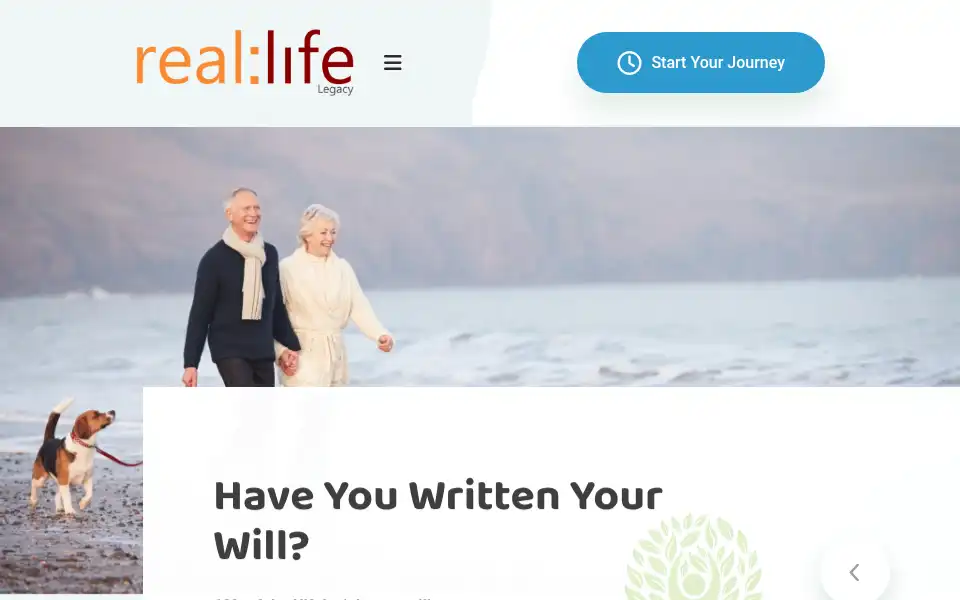 Screenshot of reallifelegacy.co.uk