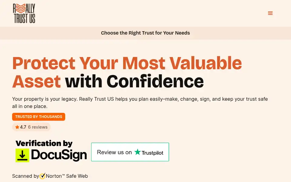 Screenshot of reallytrust.us