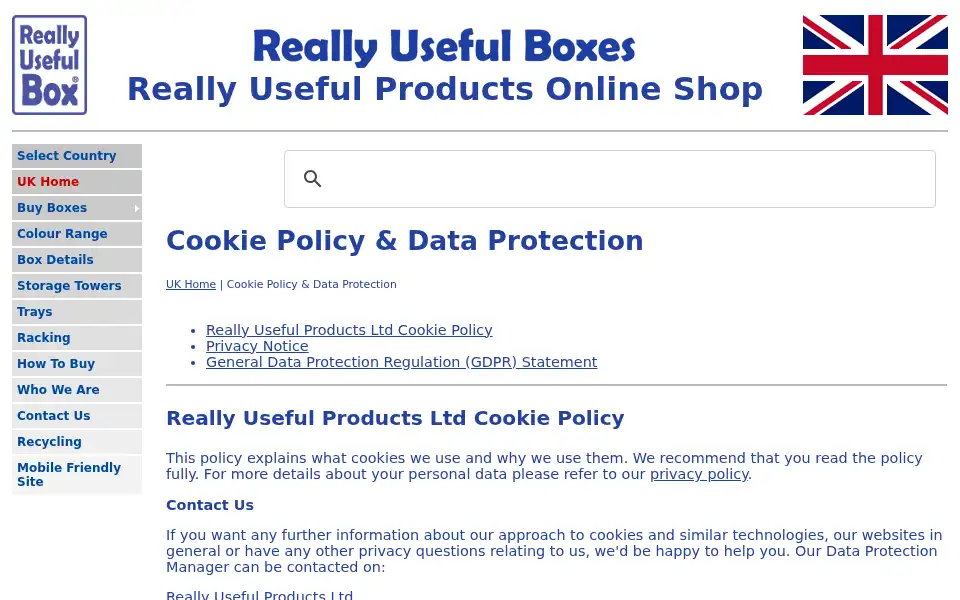 Screenshot of reallyusefulproducts.co.uk